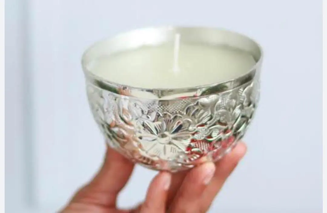 Luxury Silver Scented Candle — Handcrafted Export Product by NXTGENEXPORTS, Moradabad
